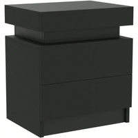 Modern Nightstand With 2 Storage Drawers And RGB LED Lights, Stylish End Table For Bedroom, Living Room, Or Home Office Furniture