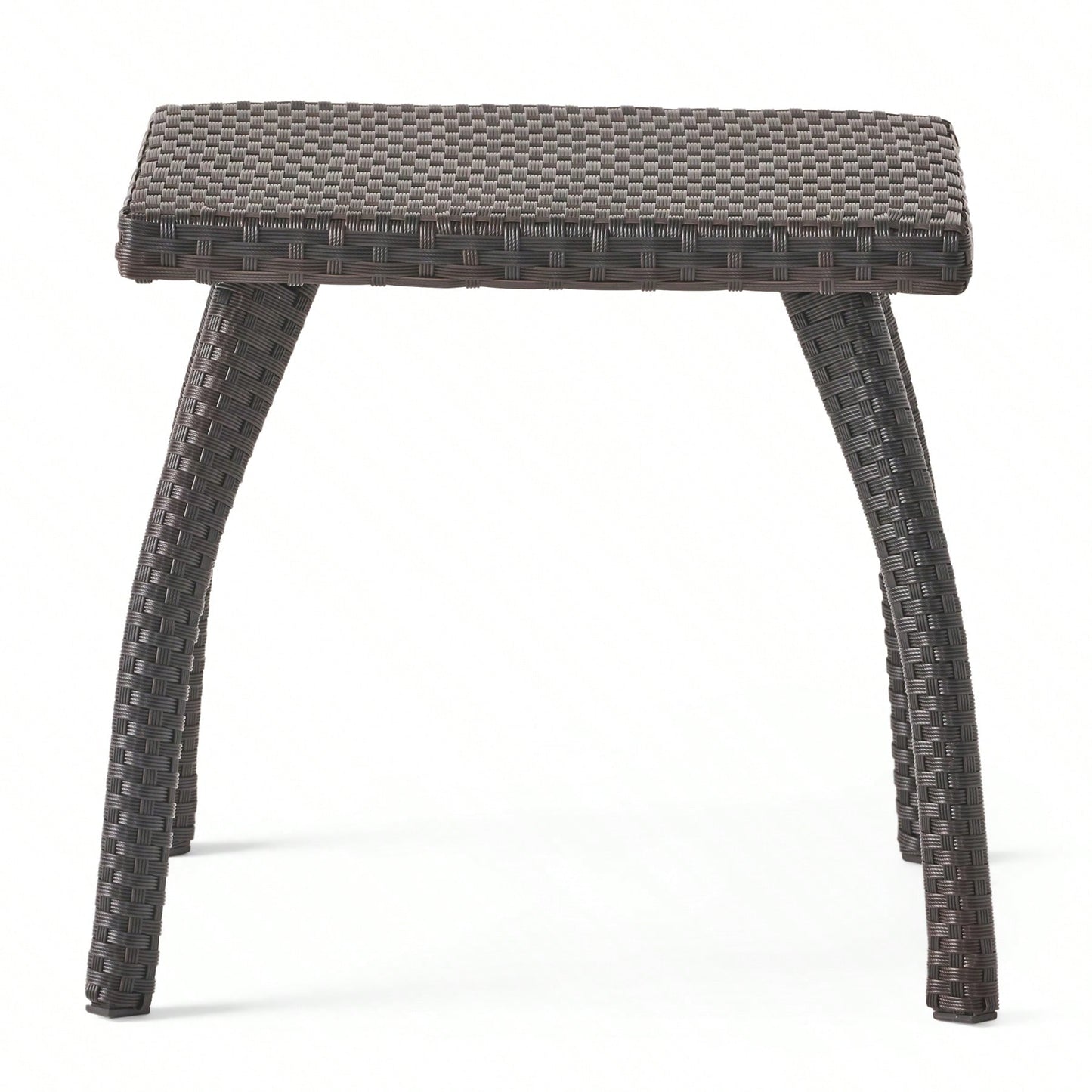 Outdoor Patio Side Table - Weather-Resistant Wicker Accent Table For Drinks, Snacks, And Decor - 17.7" Square