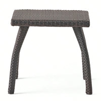 Outdoor Patio Side Table - Weather-Resistant Wicker Accent Table For Drinks, Snacks, And Decor - 17.7" Square