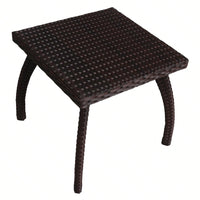 Outdoor Patio Side Table - Weather-Resistant Wicker Accent Table For Drinks, Snacks, And Decor - 17.7" Square