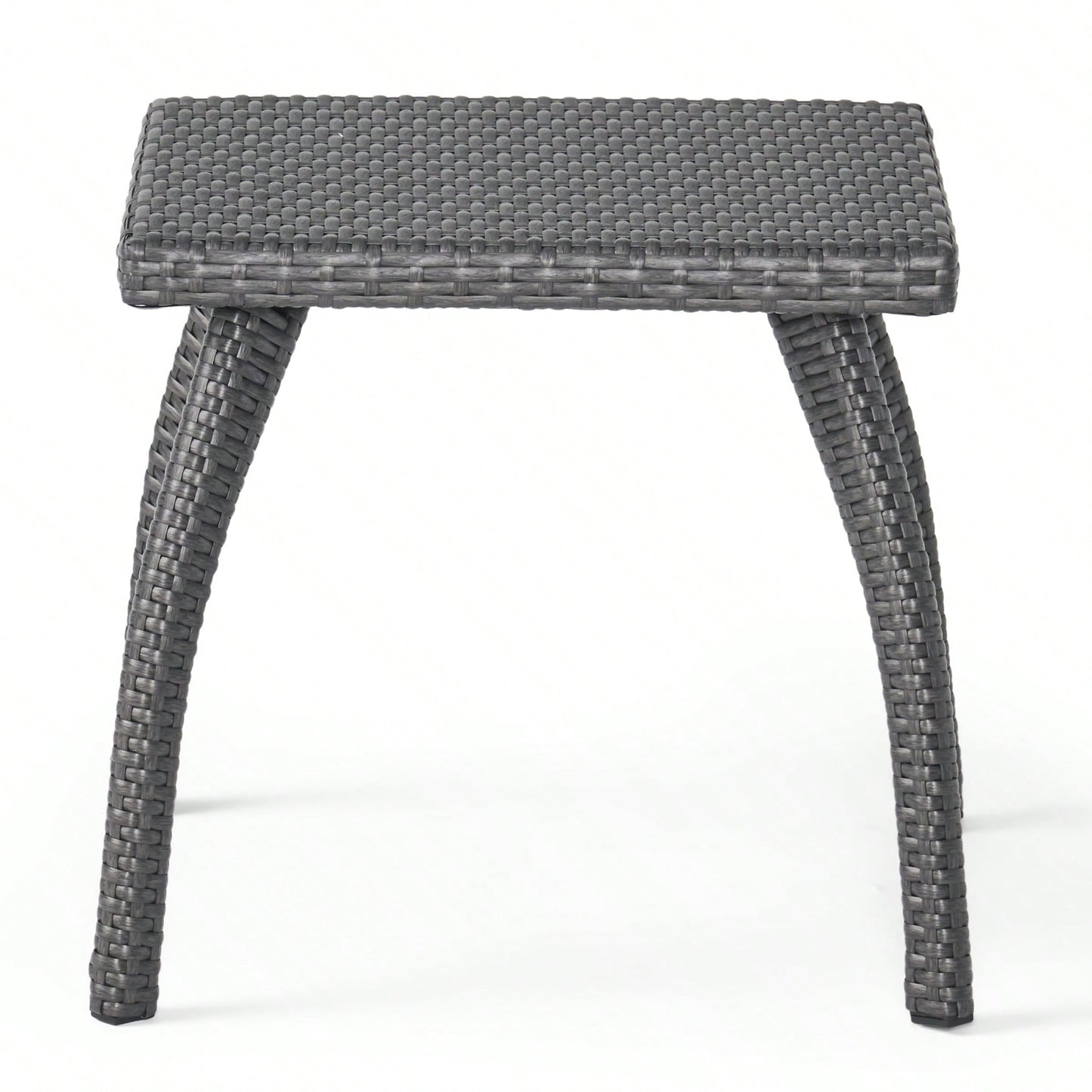 Outdoor Patio Side Table - Weather-Resistant Wicker Accent Table For Drinks, Snacks, And Decor - 17.7" Square