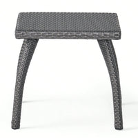 Outdoor Patio Side Table - Weather-Resistant Wicker Accent Table For Drinks, Snacks, And Decor - 17.7" Square