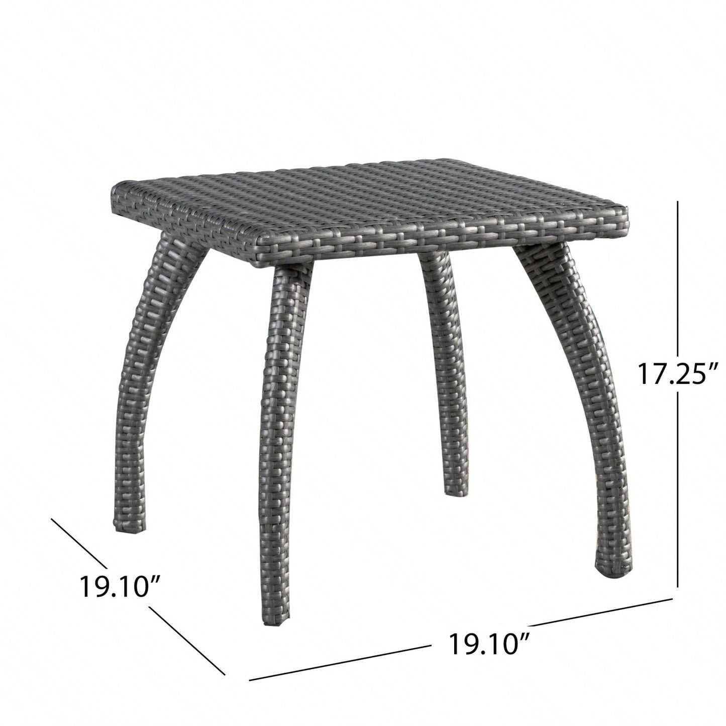 Outdoor Patio Side Table - Weather-Resistant Wicker Accent Table For Drinks, Snacks, And Decor - 17.7" Square