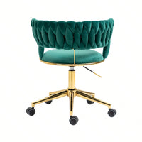 Stylish Velvet Adjustable Home Office Chair with Arms for Small Spaces and Makeup Vanity