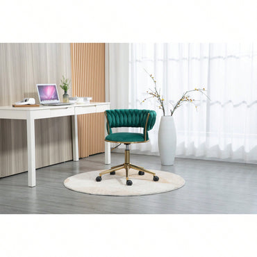 Stylish Velvet Adjustable Home Office Chair with Arms for Small Spaces and Makeup Vanity