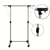 Adjustable Heavy Duty Rolling Clothes Rack with Shelves and Wheels - Holds 80 Garments Ideal for Bedroom and Laundry Room
