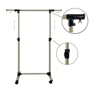 Adjustable Heavy Duty Rolling Clothes Rack with Shelves and Wheels - Holds 80 Garments Ideal for Bedroom and Laundry Room