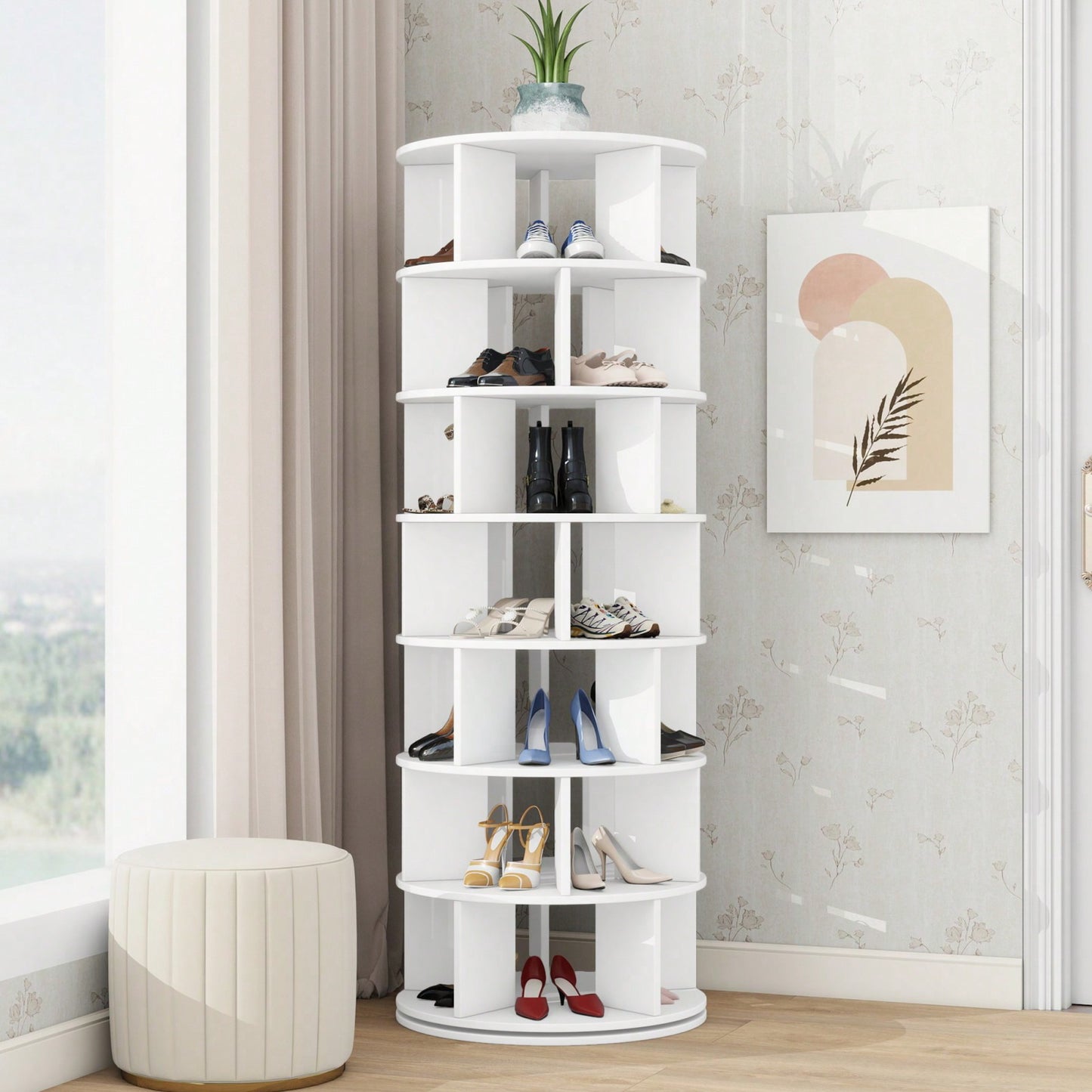 Φ23.6'' Rotating Shoe Rack Tower