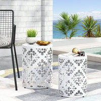 Metal S/2 Outdoor End Table