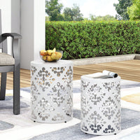 Metal S/2 Outdoor End Table