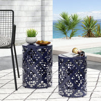 Metal S/2 Outdoor End Table