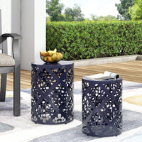 Metal S/2 Outdoor End Table