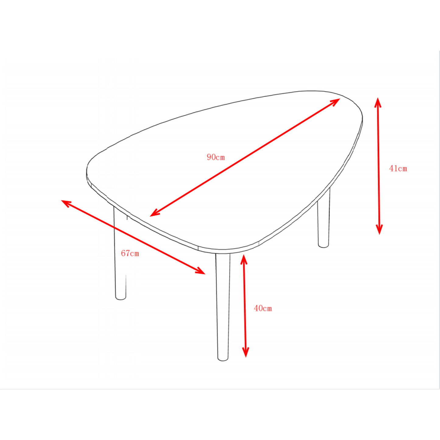 Modern Egg Shape Coffee Table-900 – Stylish Design With Easy Assembly