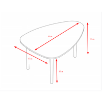 Modern Egg Shape Coffee Table-900 – Stylish Design With Easy Assembly