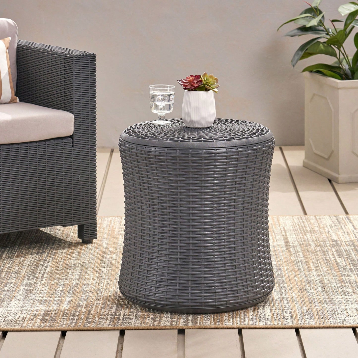 Olivo Patio Table – Stylish And Durable Outdoor Side Table With Accessible Storage