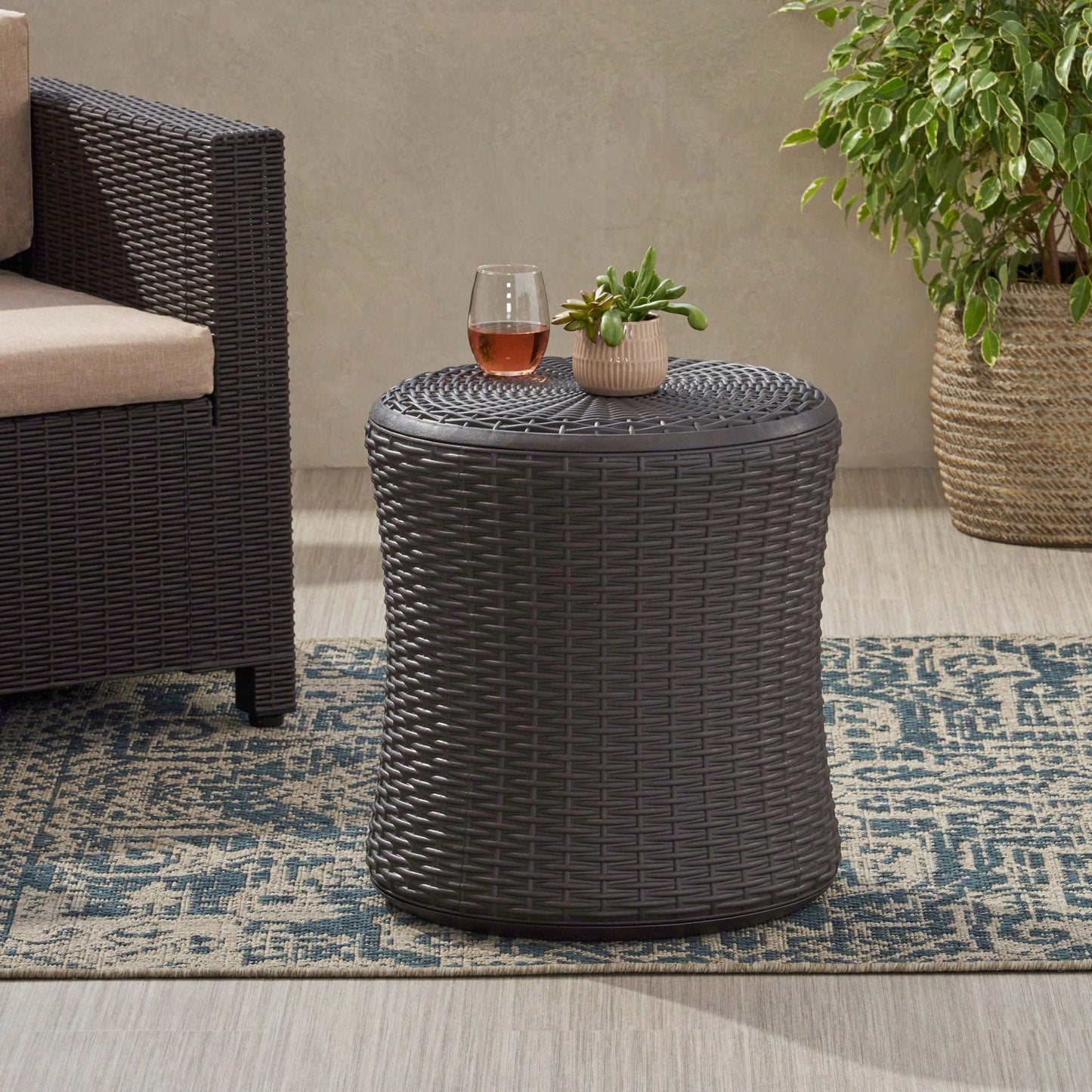 Olivo Patio Table – Stylish And Durable Outdoor Side Table With Accessible Storage