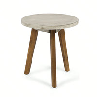 Marina Side Table – Trendy Round End Table With Playful Design And Custom Finish, Acacia, Wood, Perfect For The Bedroom, Living Room