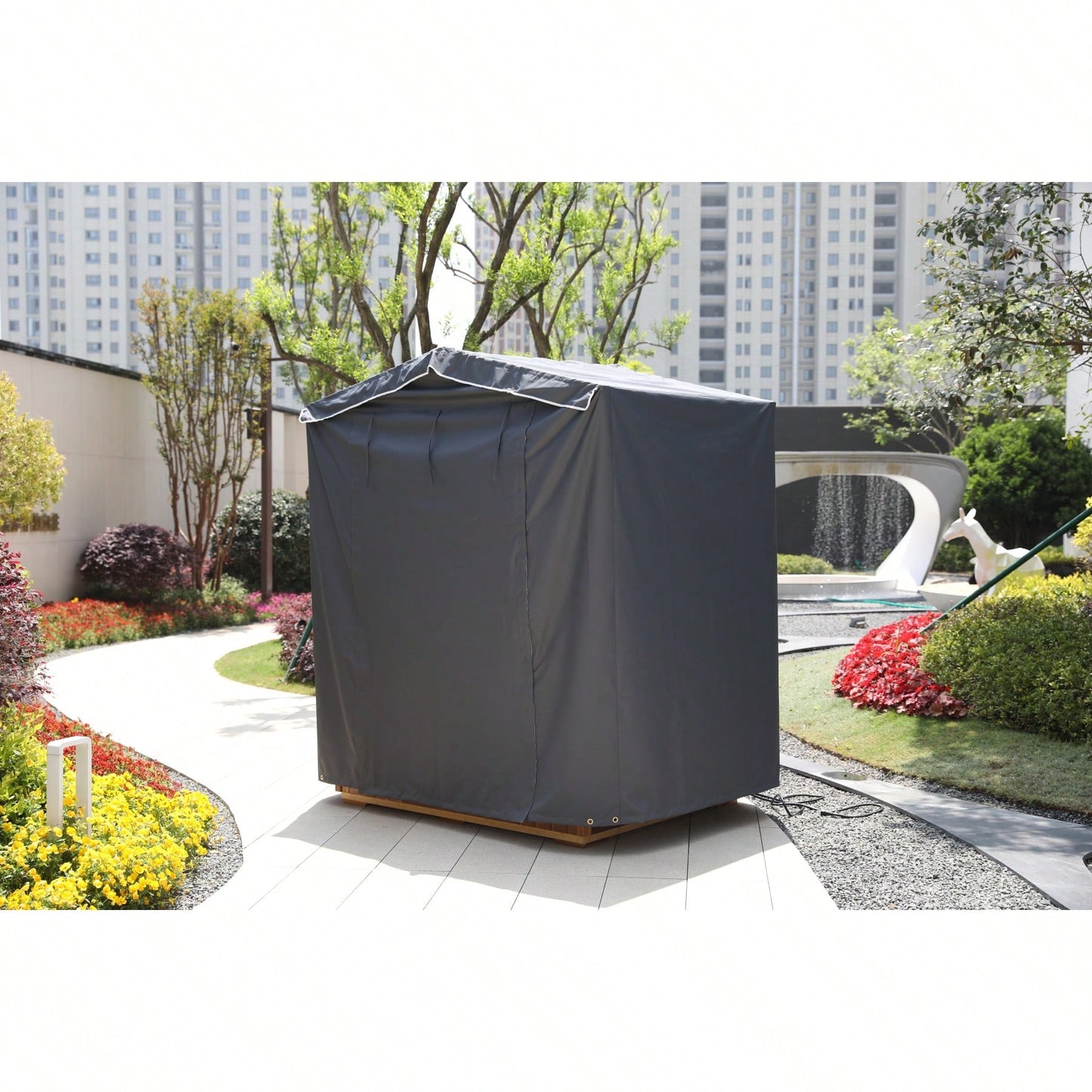 Outdoor Rain Cover For 4-Person Sauna – Windproof, Durable Protection With Zipper Design