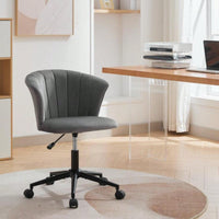 Velvet Swivel Flower Shape Office Chair with Wide Backrest and Cushion for Home Office Bedroom Living Room