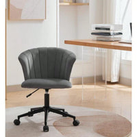 Velvet Swivel Flower Shape Office Chair with Wide Backrest and Cushion for Home Office Bedroom Living Room