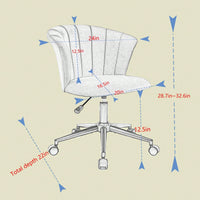 Velvet Swivel Flower Shape Office Chair with Wide Backrest and Cushion for Home Office Bedroom Living Room