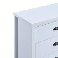 Modern White 6 Drawer Dresser with Interlock Feature Easy Assembly Stylish Storage Solution for Bedroom and Closet Organization