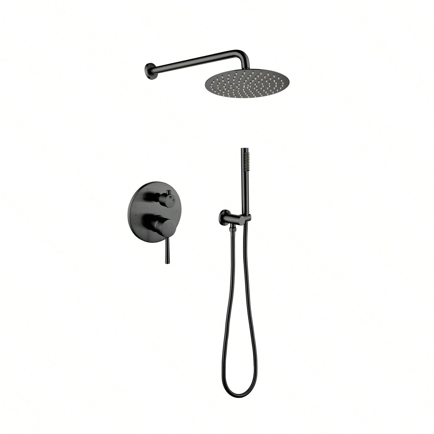 Wall Mounted High Pressure Shower System with 10 Inch Stainless Steel Rain Head and Handheld Set