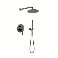 Wall Mounted High Pressure Shower System with 10 Inch Stainless Steel Rain Head and Handheld Set