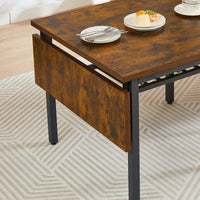 Space-Saving Folding Dining Table 63.2 x 35.5 Adjustable Feet Sturdy Particleboard Steel Seats 4-6 Ideal for Dining Room Work Play