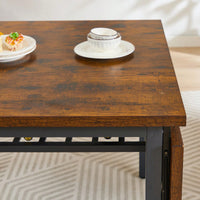 Space-Saving Folding Dining Table 63.2 x 35.5 Adjustable Feet Sturdy Particleboard Steel Seats 4-6 Ideal for Dining Room Work Play