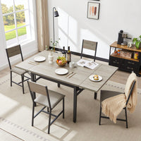 Space-Saving Folding Dining Table 63.2 x 35.5 Adjustable Feet Sturdy Particleboard Steel Seats 4-6 Ideal for Dining Room Work Play