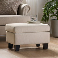 Contemporary Springfield Ottoman With Birch Wood Legs - Versatile Upholstered Accent Piece