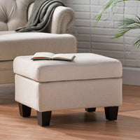 Contemporary Springfield Ottoman With Birch Wood Legs - Versatile Upholstered Accent Piece