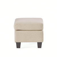 Contemporary Springfield Ottoman With Birch Wood Legs - Versatile Upholstered Accent Piece