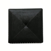 Luxurious Square Ottoman With Studded Trim - Velvet Upholstery, Extra Cushioning - Footrest, Extra Seating, Contemporary Style