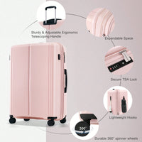 Lightweight 3 Piece Luggage Set with USB Port Airline Approved Expandable Spinner Suitcases 20 24 28 Inches TSA Lock