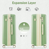 Lightweight 3 Piece Luggage Set with USB Port Airline Approved Expandable Spinner Suitcases 20 24 28 Inches TSA Lock