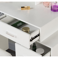 Stylish Adjustable Dressing Table with LED Mirror 4 Lockable Drawers Soft Stool and Sliding Design