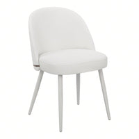 Modern Dining Chair Set of 2 with Metal Legs Waterproof PU Upholstery Thick Cushion Adjustable Foot Pads Gold Accents for Kitchen Room