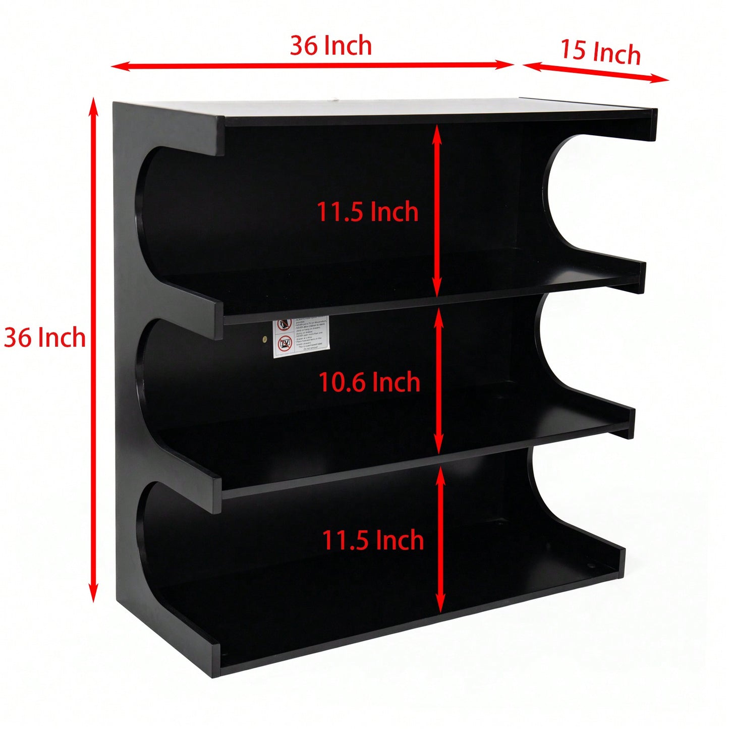 Multifunctional 4-Tier Black Bookshelf Coffee Table Modern Minimalist Storage Organizer for Living Room Bedroom Entryway