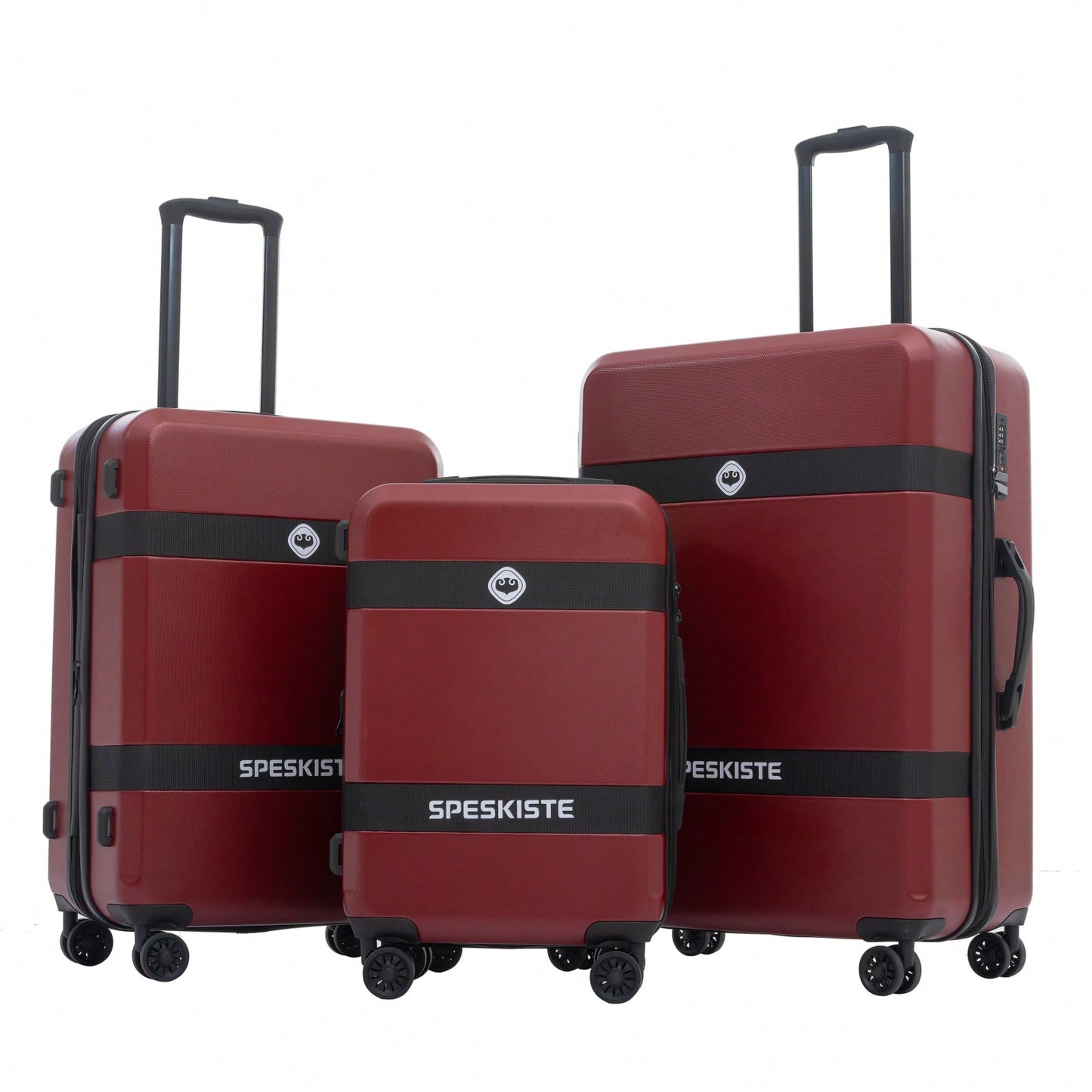 Expandable 3 Piece Luggage Set Lightweight ABS+PC With 360-Degree Spinner Wheels TSA Lock Red 20/24/28 Inch Durable Travel Suitcase