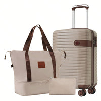 Lightweight 3 Piece Hardshell Carry On Luggage Set with 20 Inch Suitcase Weekender Bag and Toiletry Organizer 360° Wheels