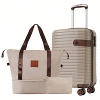 Lightweight 3 Piece Hardshell Carry On Luggage Set with 20 Inch Suitcase Weekender Bag and Toiletry Organizer 360° Wheels
