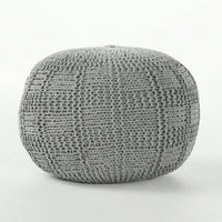 YUNY Knitted Cotton Round Pouf (20 X 20)