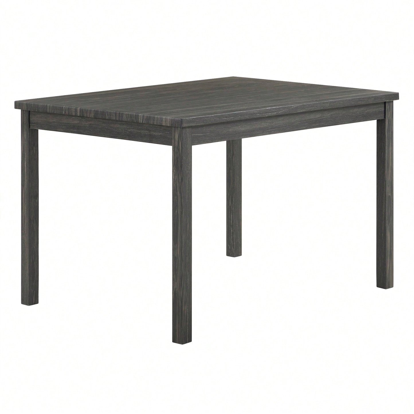 Modern Rectangular Dining Table with Solid Wood Legs and High-Resilience Foam Chairs for Small Spaces and Kitchens