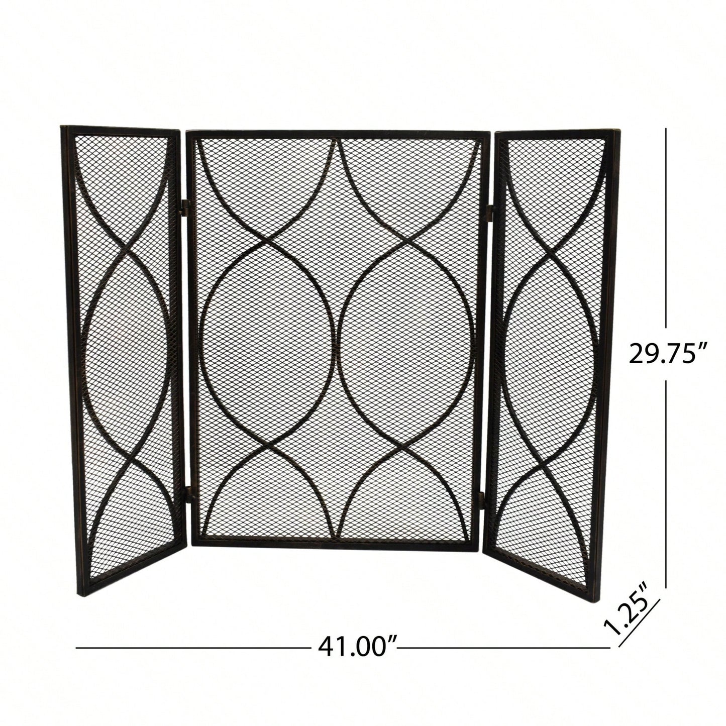 Heavy Duty 36 Inch Adjustable Fire Screen for Fireplace Safety Decorative Mesh Guard Indoor Outdoor Fire Pit Barrier