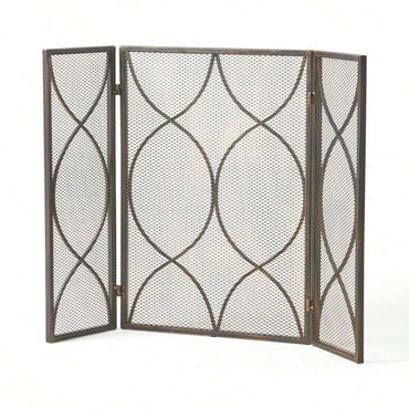 Heavy Duty 36 Inch Adjustable Fire Screen for Fireplace Safety Decorative Mesh Guard Indoor Outdoor Fire Pit Barrier