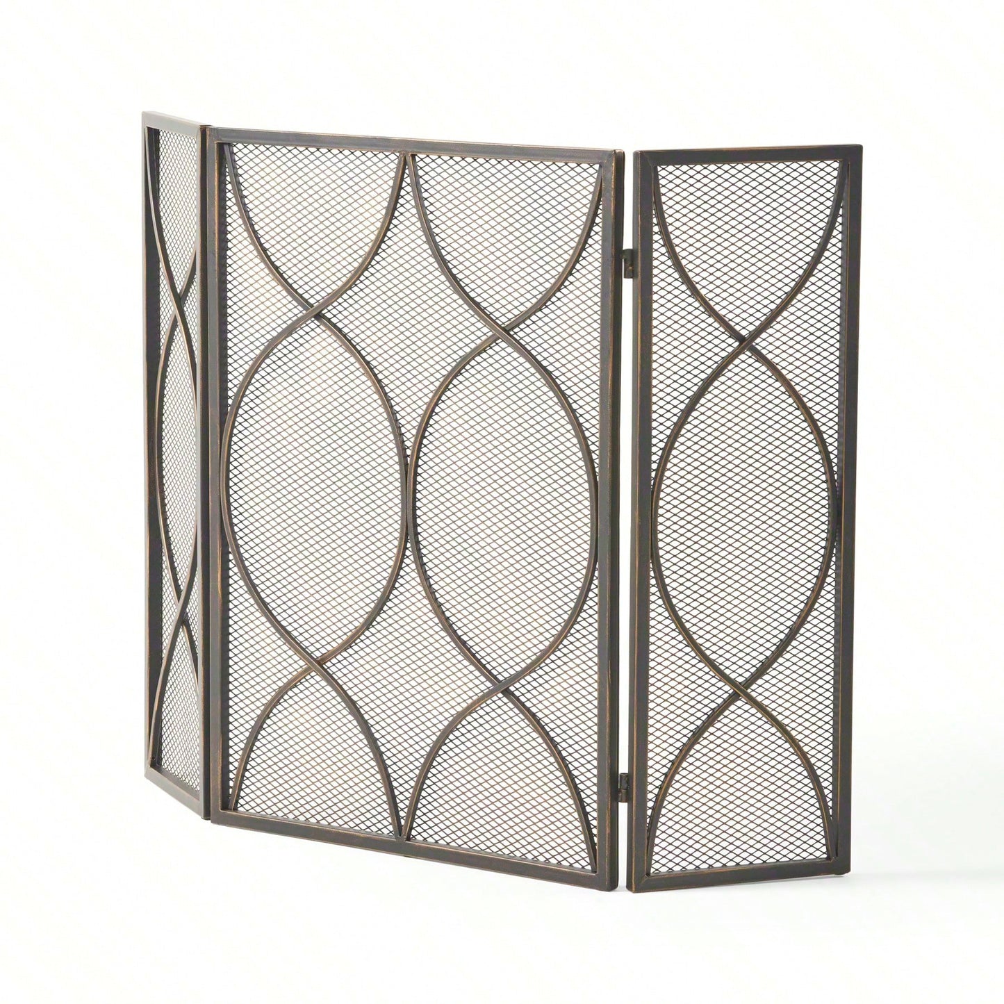 Heavy Duty 36 Inch Adjustable Fire Screen for Fireplace Safety Decorative Mesh Guard Indoor Outdoor Fire Pit Barrier