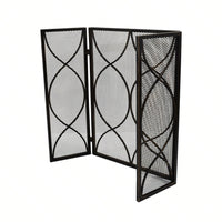 Heavy Duty 36 Inch Adjustable Fire Screen for Fireplace Safety Decorative Mesh Guard Indoor Outdoor Fire Pit Barrier