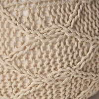 Cozy 20x20 Knitted Wool Round Pouf Soft Cotton Fiber Footrest for Modern Nursery and Living Room Decor